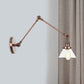 Frendorf | 1 Licht Wandlamp Industriële Conische Duidelijk/Amber Glazen Wandlamp in Zwart/Bronze/Messing met Verstelbare Arm, 8“+8"/8"+8"+8" Lang