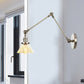 Frendorf | 1 Licht Wandlamp Industriële Conische Duidelijk/Amber Glazen Wandlamp in Zwart/Bronze/Messing met Verstelbare Arm, 8“+8"/8"+8"+8" Lang