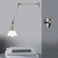 Frendorf | 1 Licht Wandlamp Industriële Conische Duidelijk/Amber Glazen Wandlamp in Zwart/Bronze/Messing met Verstelbare Arm, 8“+8"/8"+8"+8" Lang