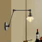 Frendorf | 1 Licht Esszimmer Wandleuchte Vintage Schwarz/Bronze/ Messing Wandmontierte Lampe mit Diamant Klar/Amber Glasschirm, 8"+8"/8"+8"+8" L Verstellbarer Arm