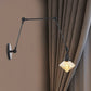 Frendorf | 1 Licht Esszimmer Wandleuchte Vintage Schwarz/Bronze/ Messing Wandmontierte Lampe mit Diamant Klar/Amber Glasschirm, 8"+8"/8"+8"+8" L Verstellbarer Arm