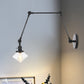 Frendorf | 1 Licht Esszimmer Wandleuchte Vintage Schwarz/Bronze/ Messing Wandmontierte Lampe mit Diamant Klar/Amber Glasschirm, 8"+8"/8"+8"+8" L Verstellbarer Arm