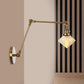 Frendorf | 1 Licht Esszimmer Wandleuchte Vintage Schwarz/Bronze/ Messing Wandmontierte Lampe mit Diamant Klar/Amber Glasschirm, 8"+8"/8"+8"+8" L Verstellbarer Arm