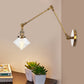 Frendorf | 1 Licht Esszimmer Wandleuchte Vintage Schwarz/Bronze/ Messing Wandmontierte Lampe mit Diamant Klar/Amber Glasschirm, 8"+8"/8"+8"+8" L Verstellbarer Arm