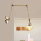 Frendorf | 1 Licht Esszimmer Wandleuchte Vintage Schwarz/Bronze/ Messing Wandmontierte Lampe mit Diamant Klar/Amber Glasschirm, 8"+8"/8"+8"+8" L Verstellbarer Arm