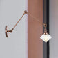 Frendorf | 1 Licht Esszimmer Wandleuchte Vintage Schwarz/Bronze/ Messing Wandmontierte Lampe mit Diamant Klar/Amber Glasschirm, 8"+8"/8"+8"+8" L Verstellbarer Arm