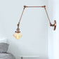 Frendorf | 1 Licht Esszimmer Wandleuchte Vintage Schwarz/Bronze/ Messing Wandmontierte Lampe mit Diamant Klar/Amber Glasschirm, 8"+8"/8"+8"+8" L Verstellbarer Arm