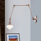 Frendorf | 1 Licht Esszimmer Wandleuchte Vintage Schwarz/Bronze/ Messing Wandmontierte Lampe mit Diamant Klar/Amber Glasschirm, 8"+8"/8"+8"+8" L Verstellbarer Arm
