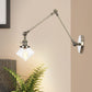 Frendorf | 1 Licht Esszimmer Wandleuchte Vintage Schwarz/Bronze/ Messing Wandmontierte Lampe mit Diamant Klar/Amber Glasschirm, 8"+8"/8"+8"+8" L Verstellbarer Arm