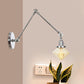 Frendorf | 1 Licht Esszimmer Wandleuchte Vintage Schwarz/Bronze/ Messing Wandmontierte Lampe mit Diamant Klar/Amber Glasschirm, 8"+8"/8"+8"+8" L Verstellbarer Arm