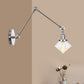 Frendorf | 1 Licht Esszimmer Wandleuchte Vintage Schwarz/Bronze/ Messing Wandmontierte Lampe mit Diamant Klar/Amber Glasschirm, 8"+8"/8"+8"+8" L Verstellbarer Arm