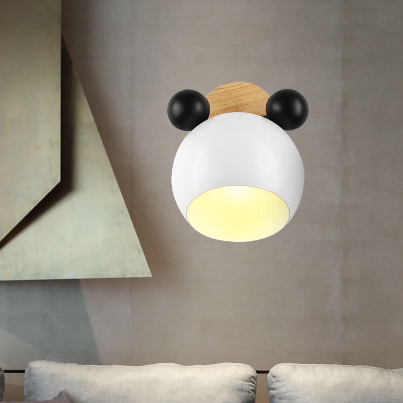 Frendorf | Nordic Style Globe Wandleuchte Holz & Metall 1 Lampe Wandleuchte für Restaurant Flur