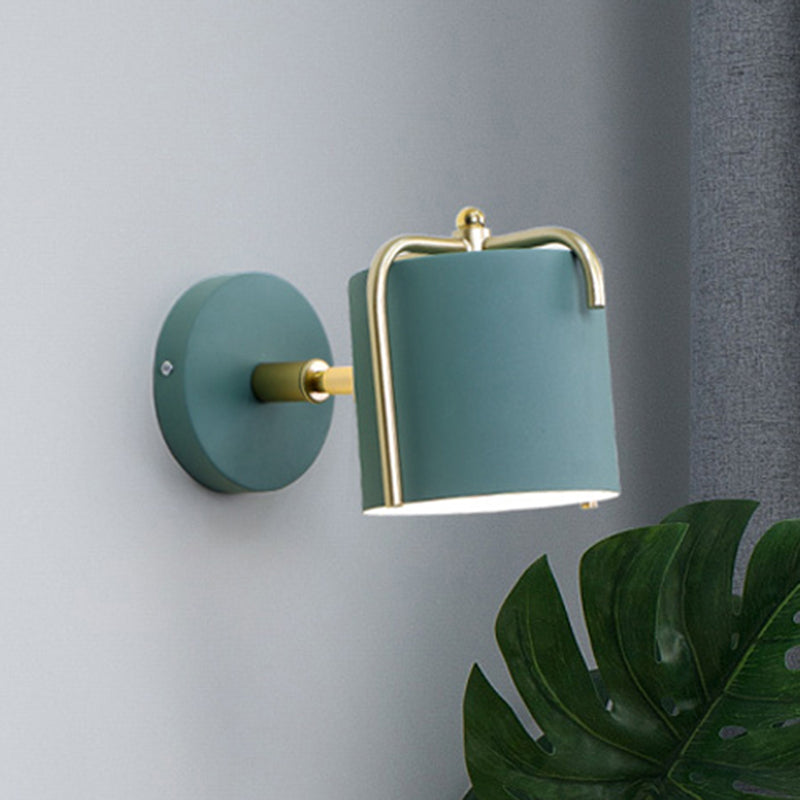 Frendorf | Metalen Cilinder Wandlamp Rotatable Eén Lamp Macaron Loft Wandlamp voor Slaapkamer Spiegel