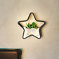 Frendorf | Kunstmatige Succulent Planten Wandlamp Metalen Steen Moderne Creatieve Wandlamp in Zwart voor Slaapkamer