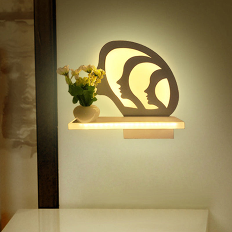 Frendorf | Restaurant Café Wandleuchte mit Regal Acryl Moderne Kreative Wandleuchte Licht in Weiß