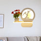 Frendorf | Studiekamer Big O Wandlamp met Plank Acryl Romantisch Witte Afwerking Sconcelicht