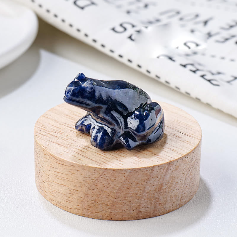 Frendorf natürliche Edelsteins geschnitzte Frosch Statue Edelstein Dekoration