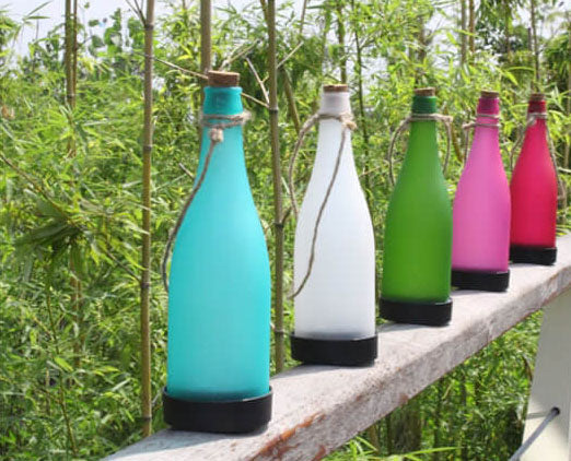 5 Stück Solar Weinflasche Licht Außen Deko Plastik LED Hängeleuchte