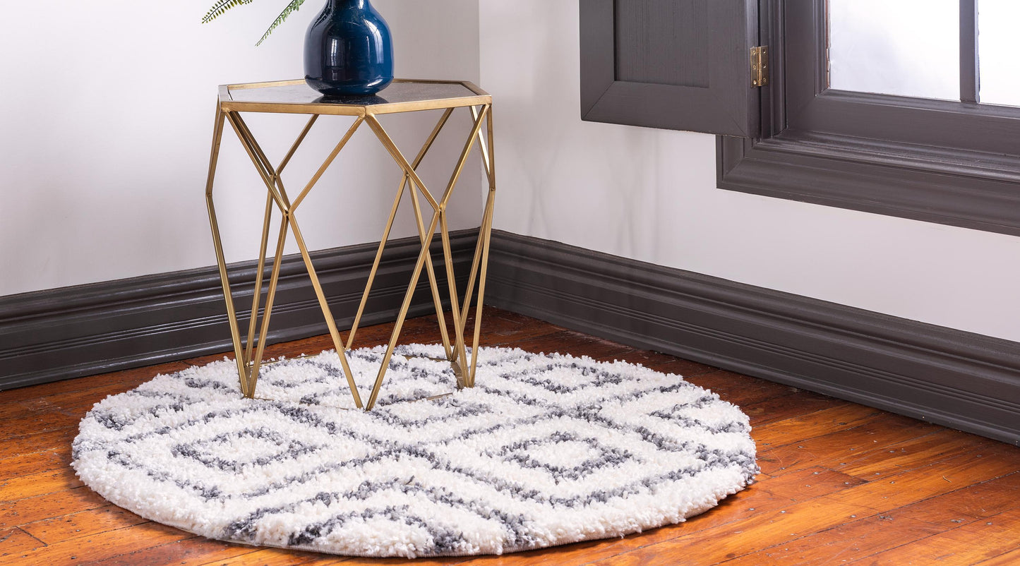 Frendorf | DiamondLuxe Shag - Teppich mit Diamantmuster | Shaggy Hochflorteppich | Weich & Modern | Perfekt für Wohnzimmer