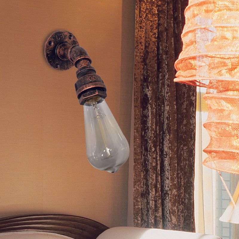 Frendorf | Wasserpfeife Metall Wandbeleuchtung Vintage 1 Licht Treppenwandmontage Lampe Wandleuchte in Rost