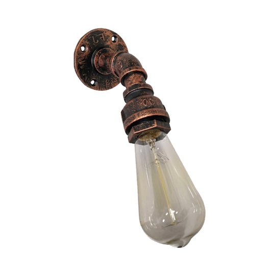 Frendorf | Wasserpfeife Metall Wandbeleuchtung Vintage 1 Licht Treppenwandmontage Lampe Wandleuchte in Rost
