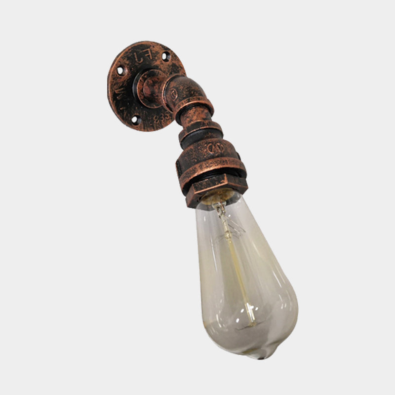 Frendorf | Wasserpfeife Metall Wandbeleuchtung Vintage 1 Licht Treppenwandmontage Lampe Wandleuchte in Rost