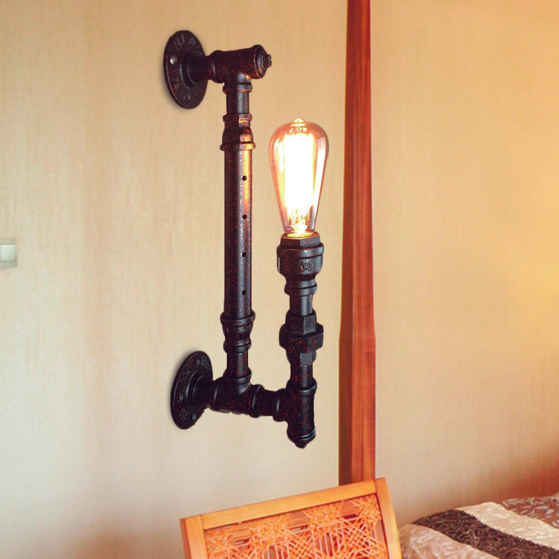 Frendorf | Zwart Afwerking 1-Lampen Wandlamparmatuur Industrie IJzeren Potloodpijparm Wandlamp voor Bar