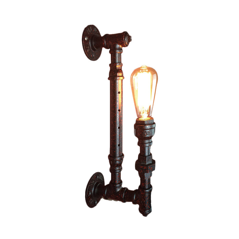 Frendorf | Zwart Afwerking 1-Lampen Wandlamparmatuur Industrie IJzeren Potloodpijparm Wandlamp voor Bar