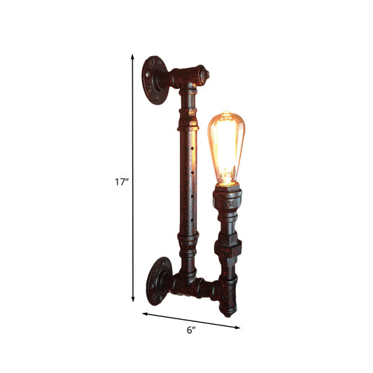 Frendorf | Zwart Afwerking 1-Lampen Wandlamparmatuur Industrie IJzeren Potloodpijparm Wandlamp voor Bar