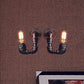Frendorf | 2-Licht Dubbel Gebogen Arm Wandlamp Antiqued Zwart/Roest/Gouden Afwerking Metalen Wandlamp voor Restaurant
