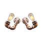 Frendorf | 2-Licht Dubbel Gebogen Arm Wandlamp Antiqued Zwart/Roest/Gouden Afwerking Metalen Wandlamp voor Restaurant