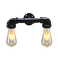 Frendorf | Metalen Blote Gloeilamp Wandlamp Lichtarmatuur Boerderij 2-Kops Koffiehuis Muurbevestiging Lamp in Zwart/Roest