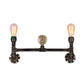 Frendorf | Eisen Bronze Finish Wandlamp Bare Bulb 2-Kopf Antiqued Sconce Beleuchtung mit Gauge Deco