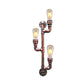 Frendorf | Metalen Roest Afwerking Wandlamp Tak 3 Koppen Vintage Wandmontage Pijp Lamp voor Hoek