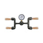 Frendorf | 4-Birnen H-Form Wandlicht Sconces Bauernhaus Schwarz Eisen Wandmontage Lampe mit Gauge Deco