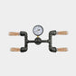 Frendorf | 4-Birnen H-Form Wandlicht Sconces Bauernhaus Schwarz Eisen Wandmontage Lampe mit Gauge Deco