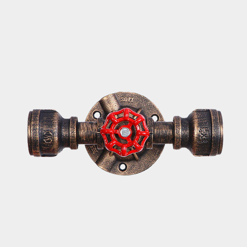 Frendorf | Bronze 1 Licht Wandlamp Geantiqueerd Metalen Pijp en Ventiel Wandmontage Lamp, 8"/10" Breed
