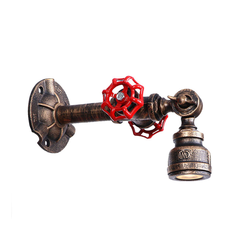 Frendorf | Bronze 1 Licht Wandlamp Geantiqueerd Metalen Pijp en Ventiel Wandmontage Lamp, 8"/10" Breed