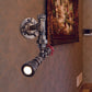 Frendorf | 1/2-Bulb Wandleuchte Farmhouse Wasserrohr Eisen Wandlampe in Bronze mit rotem Ventil Deco