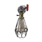 Frendorf | 1 Kopf Conical Cage Wandleuchte Vintage Schwarz/Rost/Silber Finish Metall Wandmontage Lampe mit Ventil Deco