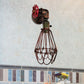 Frendorf | 1 Kopf Conical Cage Wandleuchte Vintage Schwarz/Rost/Silber Finish Metall Wandmontage Lampe mit Ventil Deco