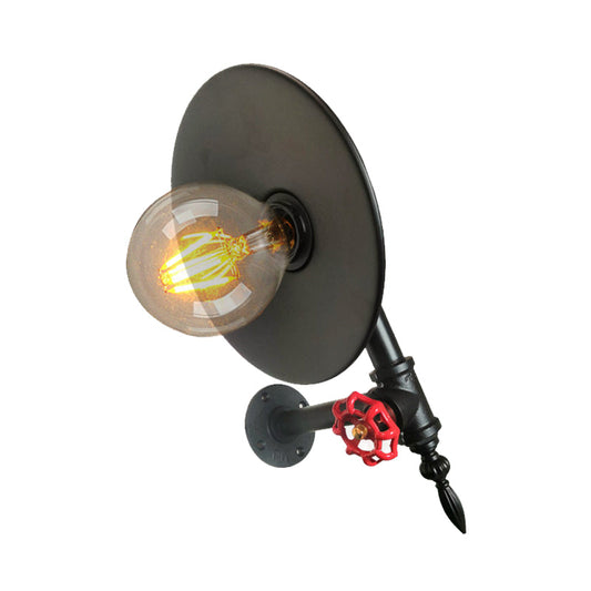 Frendorf | Schwarz Finish Flache Wandlampe Sconce Bauernhaus Metallic 1-Lampe Eck Wandmontage Rohrlampe