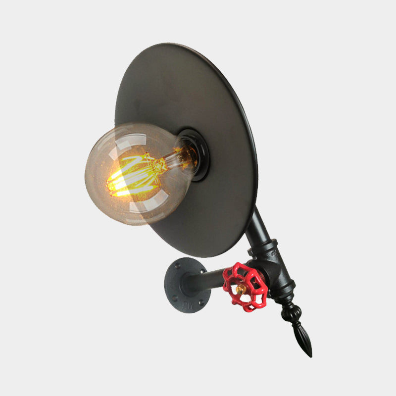Frendorf | Schwarz Finish Flache Wandlampe Sconce Bauernhaus Metallic 1-Lampe Eck Wandmontage Rohrlampe