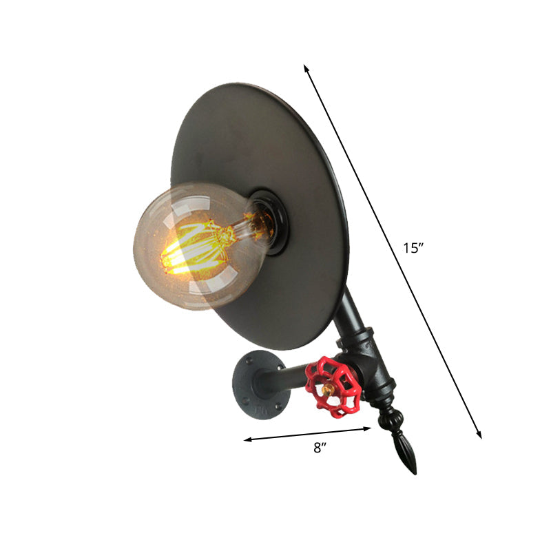 Frendorf | Schwarz Finish Flache Wandlampe Sconce Bauernhaus Metallic 1-Lampe Eck Wandmontage Rohrlampe