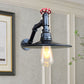 Frendorf | Flach Wohnzimmer Wandleuchte Leuchten Antikwaren Eisen 1 Kopf Schwarz/Kupfer Wandmontierte Licht mit Ventil Deco