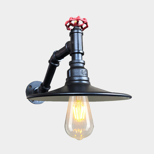 Frendorf | Flach Wohnzimmer Wandleuchte Leuchten Antikwaren Eisen 1 Kopf Schwarz/Kupfer Wandmontierte Licht mit Ventil Deco