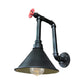 Frendorf | 1 Lichtpijp en Ventiel Wandlamp Rustiek Zwart/Bronzen Metaal Muurbevestiging Lamp met Conische Schaduw voor Restaurant