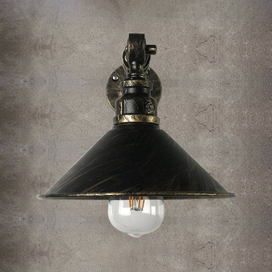 Frendorf | Antiek Messing 1-Lamp Wandlamp Vintage Metaal Kegelscherm Wand Gemonteerde Lamp voor Restaurant