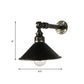 Frendorf | Antiek Messing 1-Lamp Wandlamp Vintage Metaal Kegelscherm Wand Gemonteerde Lamp voor Restaurant