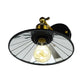 Frendorf | Antiqued Brede Flair Wandlamp 1 Kop Metallic Muur Gemonteerde Lamp in Zwart voor Restaurant